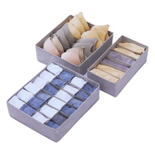 Load image into Gallery viewer, Set of Three Bamboo Charcoal Fabric Underwear Clothes Wardrobe Storage Organizer Box