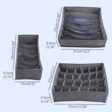 Load image into Gallery viewer, Set of Three Bamboo Charcoal Fabric Underwear Clothes Wardrobe Storage Organizer Box