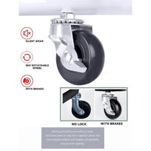 Load image into Gallery viewer, Cart 3-Tier Utility Trolley Rack Movable Rolling Storage Organizer Black White