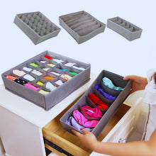 Load image into Gallery viewer, Set of Three Bamboo Charcoal Fabric Underwear Clothes Wardrobe Storage Organizer Box
