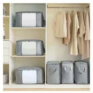 Foldable Clothes Pillow Blanket Closet Under Bed Storage Bag Organizer