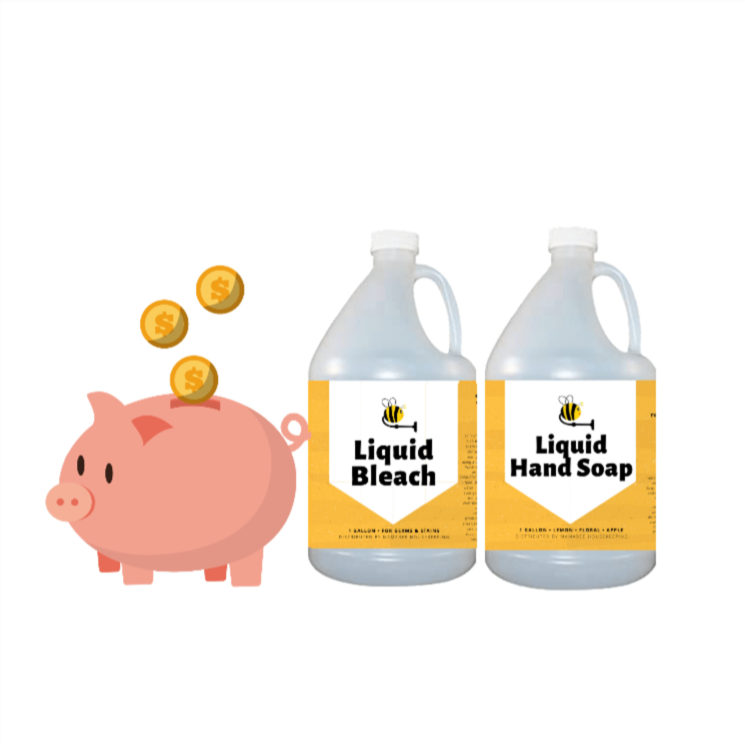 1-Month Savings Kit Hand Soap Liquid Bleach 2 Gallons